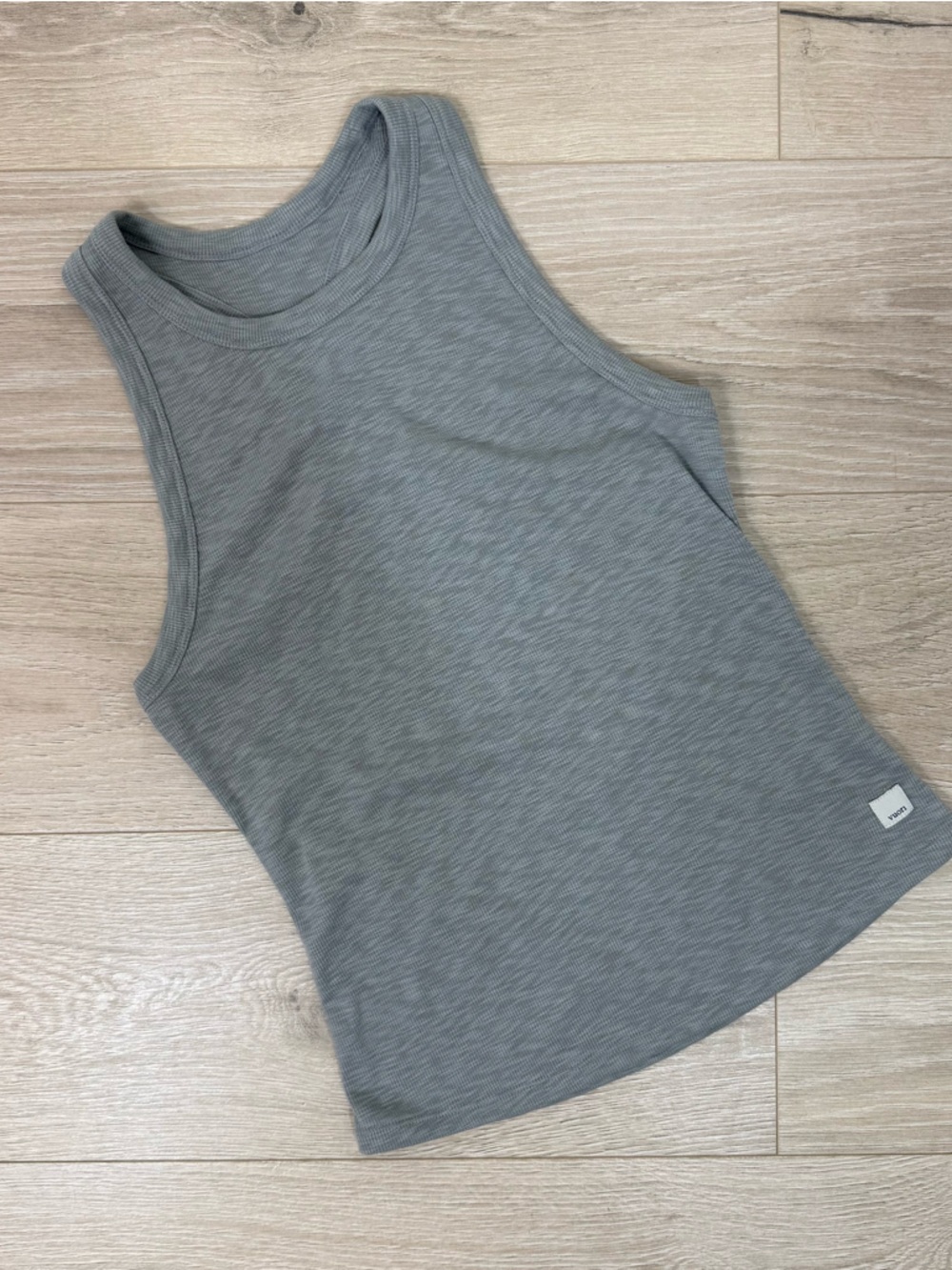 Vuori Grey Ribbed Sunrise High Neck Tank